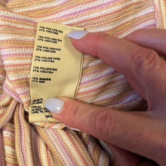 Free People Autumn Nights Striped Tulip Tie-Back Top Orchid Rain V-Neck - Picture 10 of 10